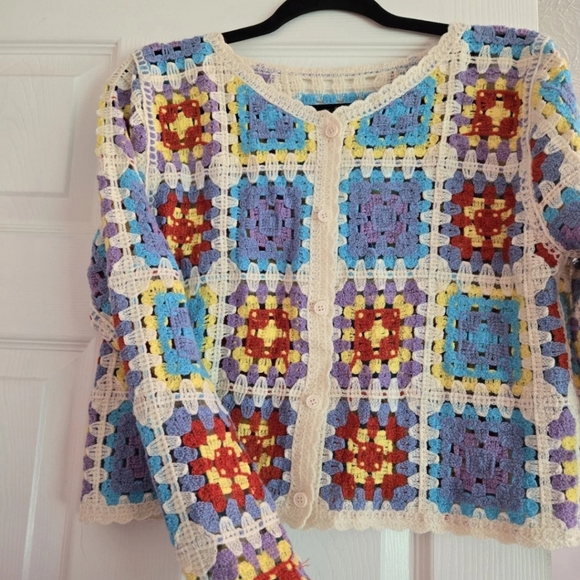 Womens Crochet Sweater - Picture 3 of 4